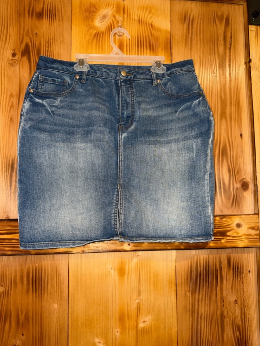 Classic Denim Pencil Skirt - Medium Blue